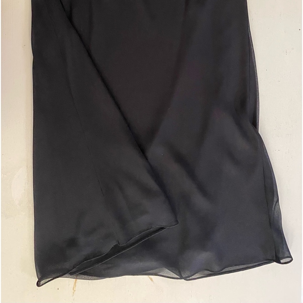Chiffon Solid See Through Tiered Skirt;Black. 37” long size 14.